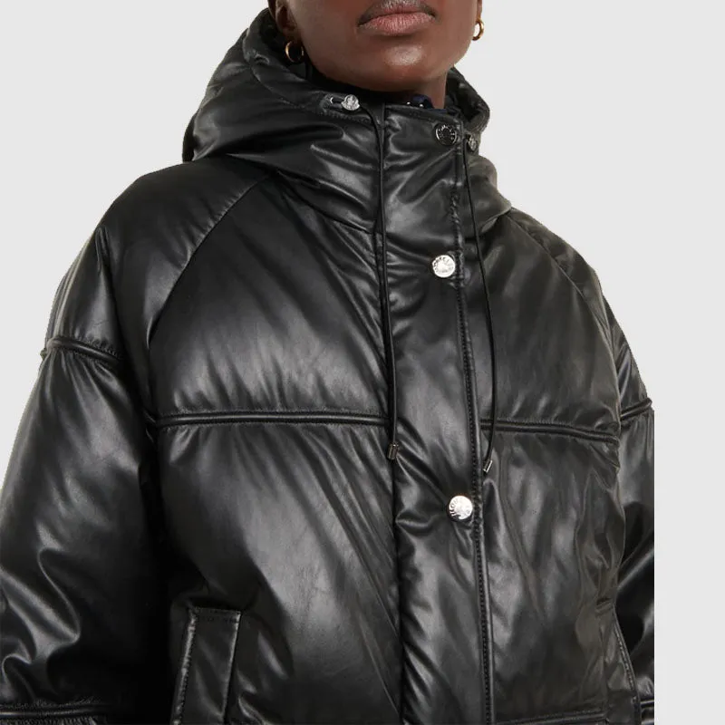 Shop Best New Style 2022 Bubble Down Leather Jacket For Womens