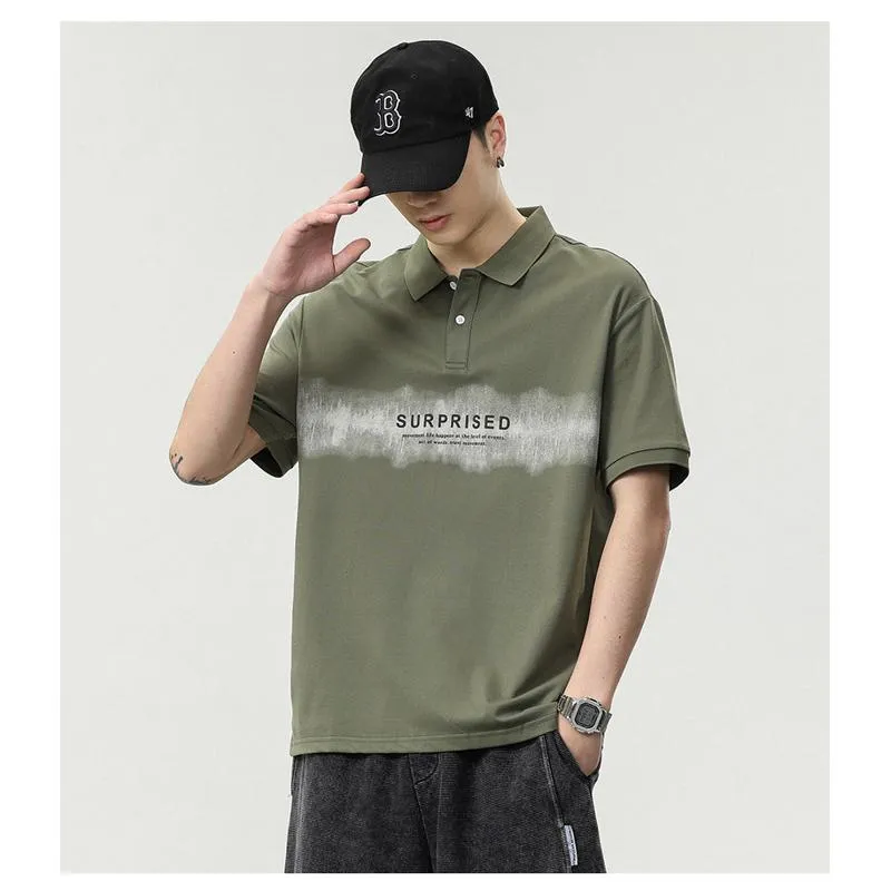 Simplicity Lapel Pure Cotton Short Sleeve Polo Shirt