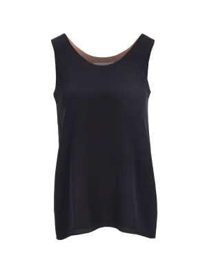 sleeveless silk top