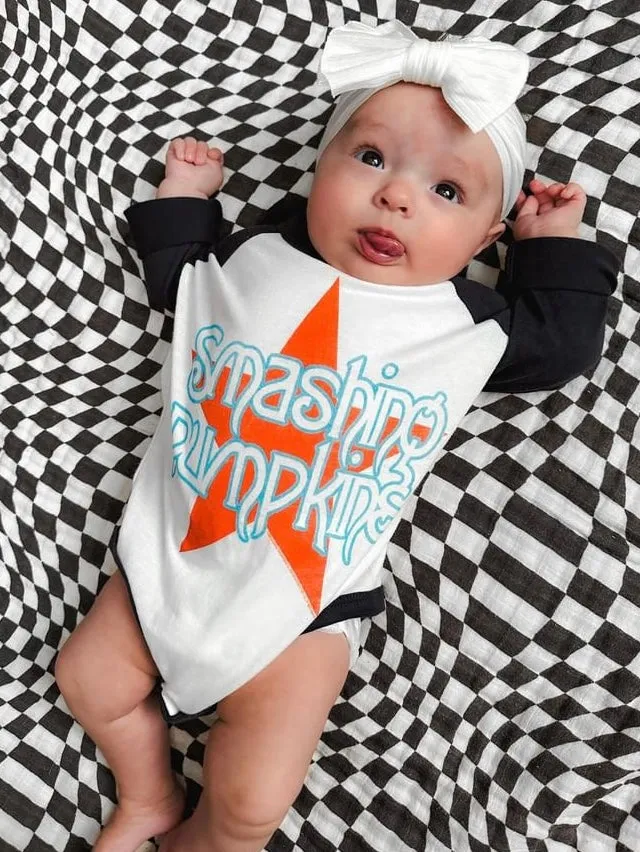 Smashing Pumpkins Star Recycled Raglan Onesie