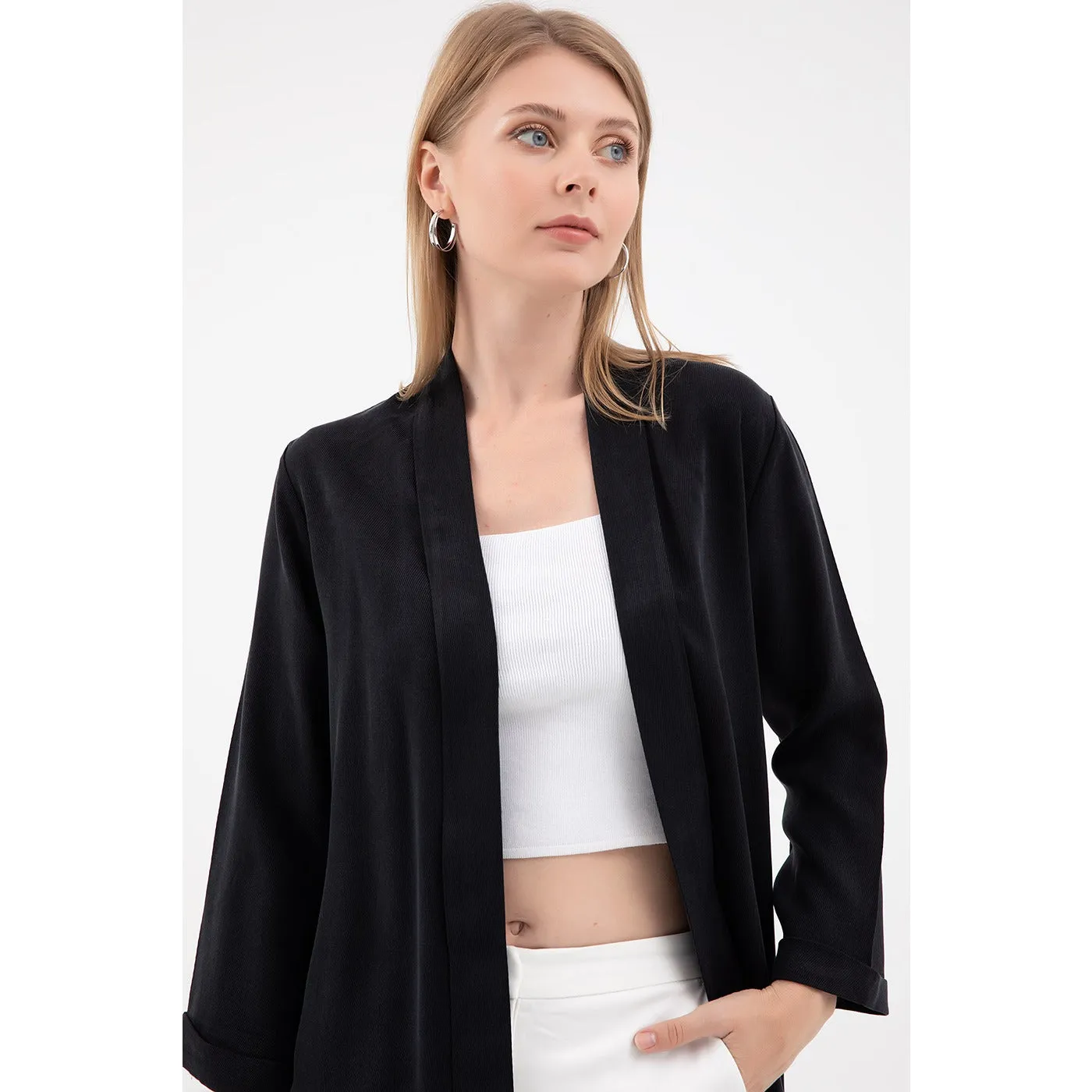 Smoked Black Shawl Jacket