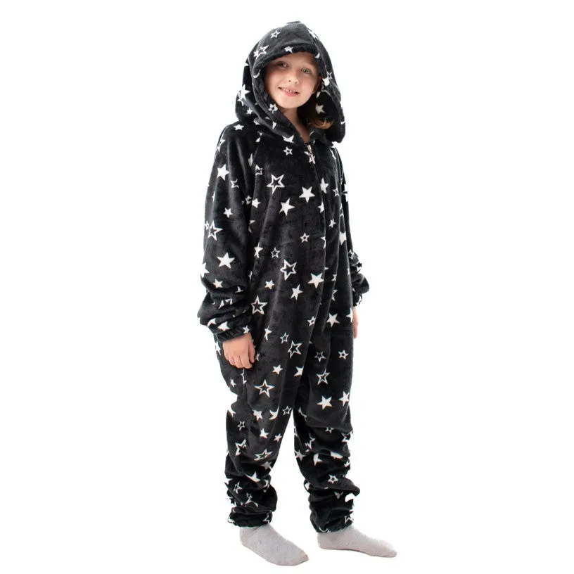 Snuggs Kids Blanket Onesie Black Stars Onesie