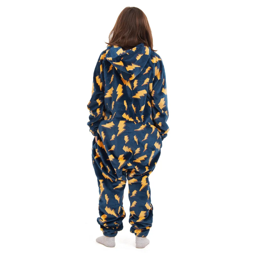 Snuggs Kids Blanket Onesie Dark Blue Bolt