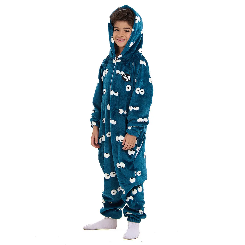 Snuggs Kids Blanket Onesie Petroleum Eyes