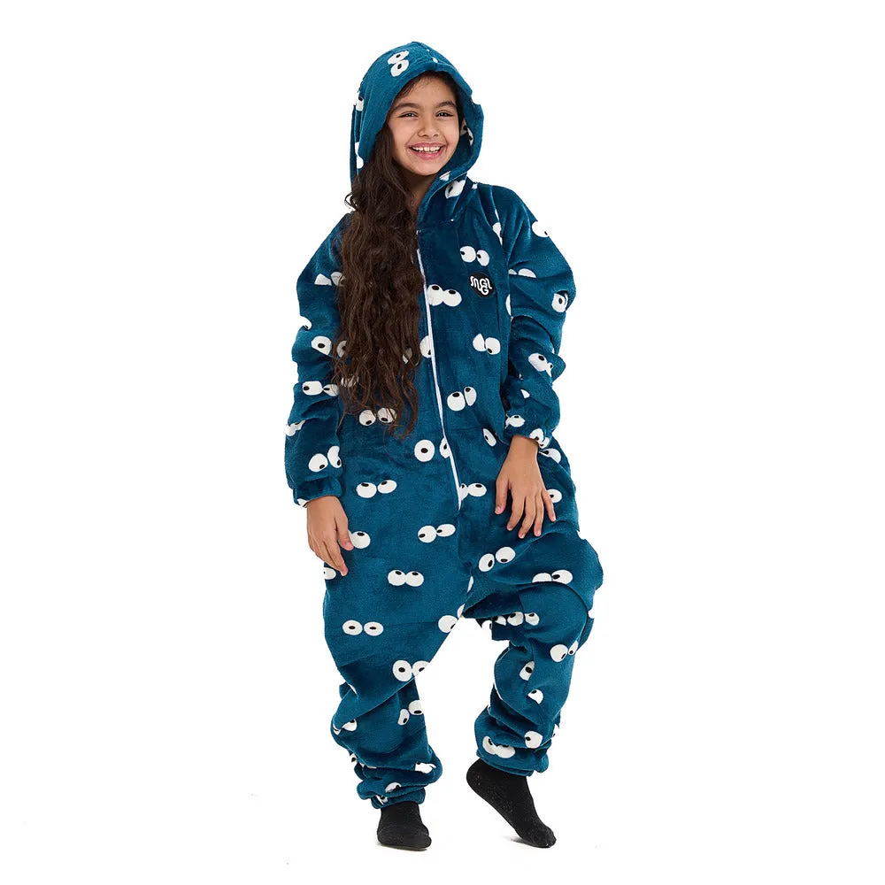 Snuggs Kids Blanket Onesie Petroleum Eyes