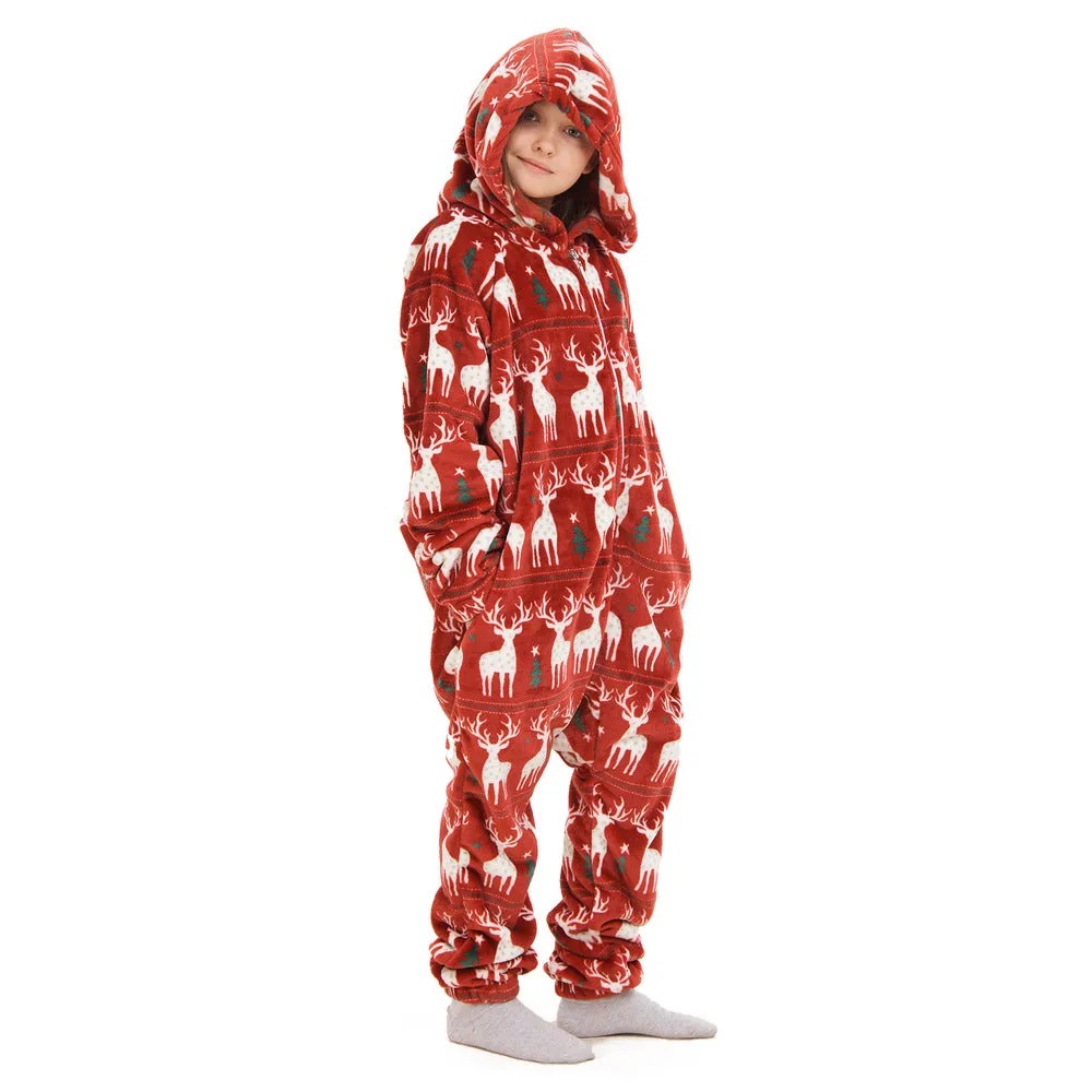 Snuggs Kids Blanket Onesie Red christmas