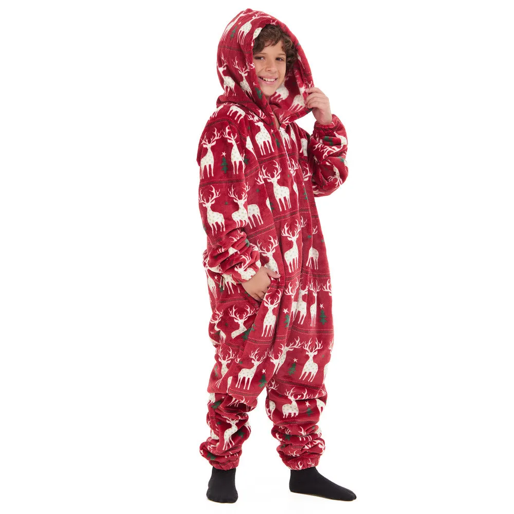 Snuggs Kids Blanket Onesie Red christmas