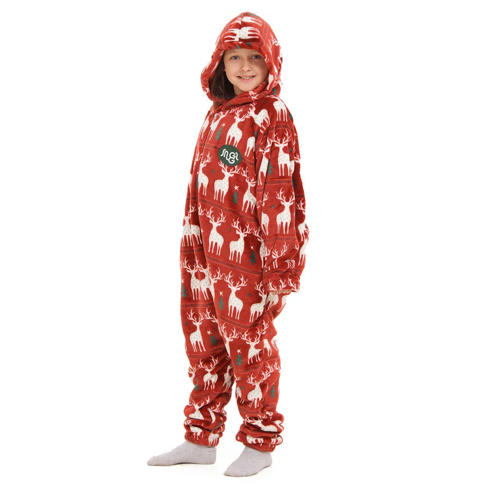 Snuggs Kids Blanket Onesie Red christmas