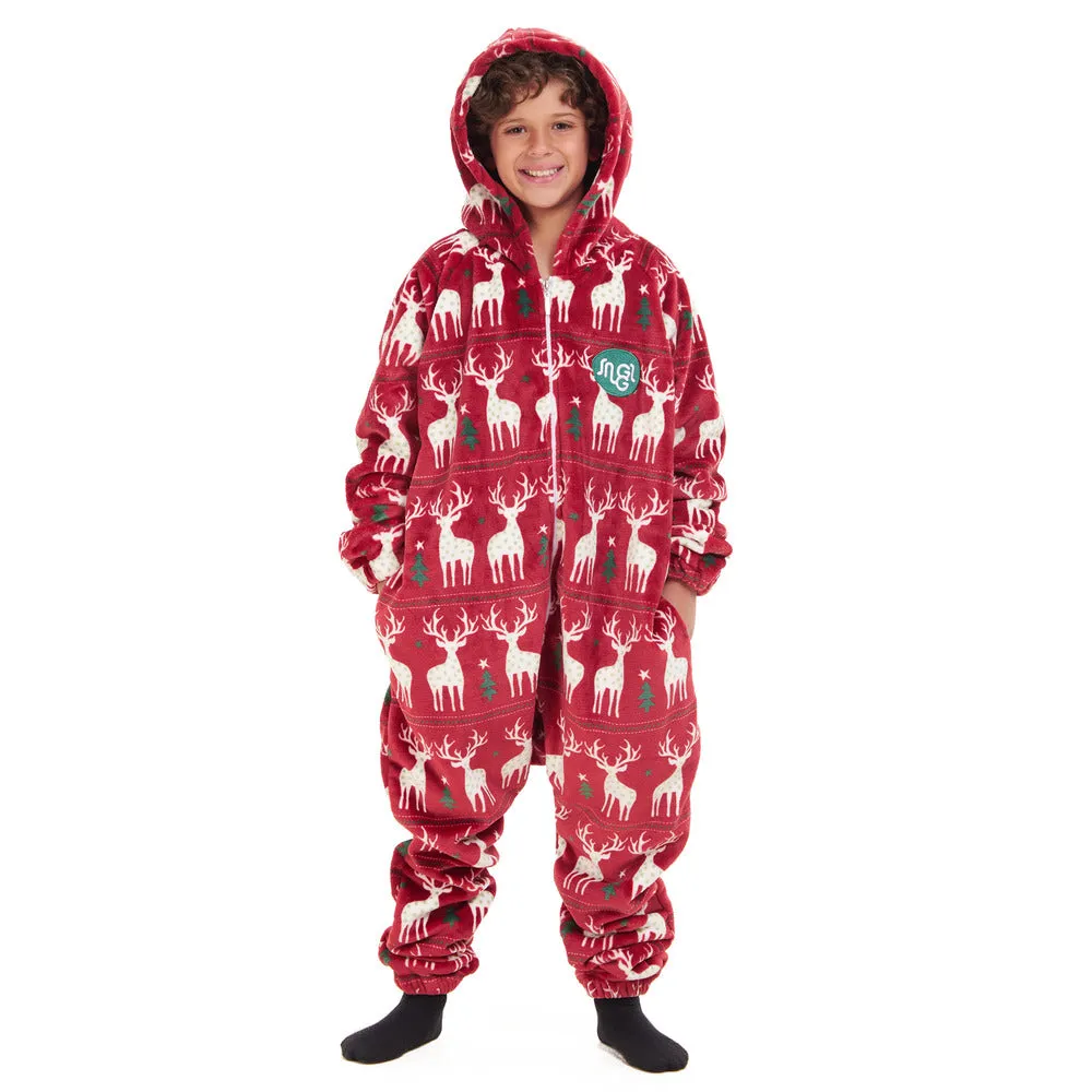 Snuggs Kids Blanket Onesie Red christmas