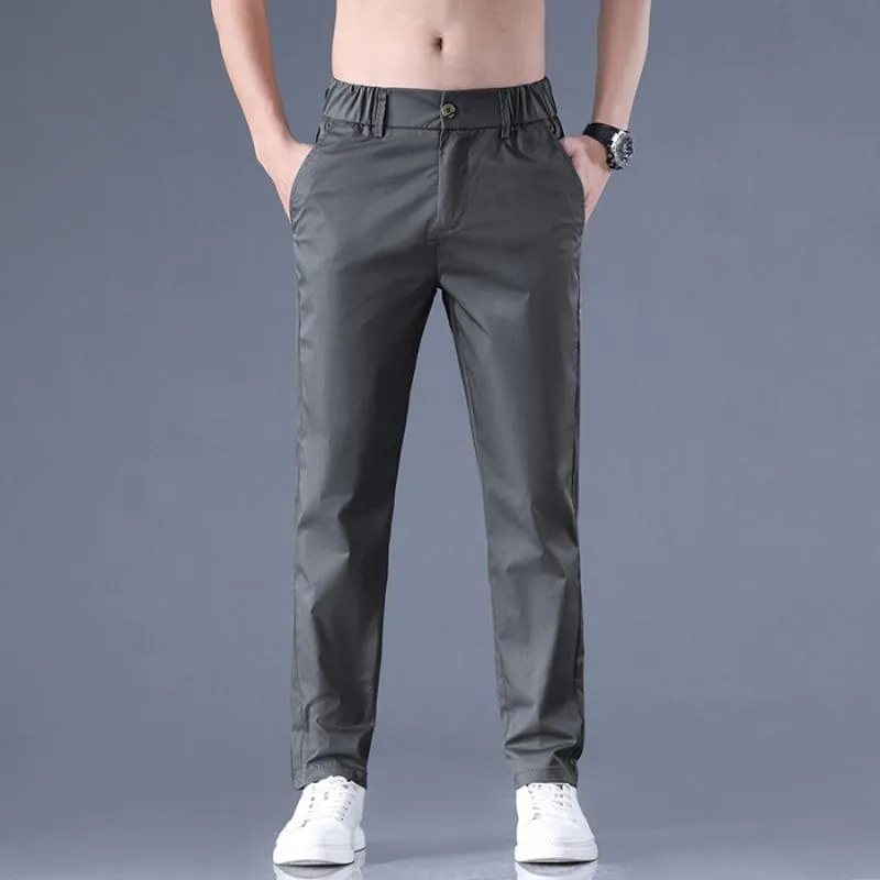 Soft Elastic Waist Breathable Lyocell Tencel Tapered Versatile Pants