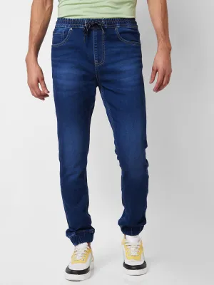 Spykar High Rise  Regular Fit Blue Jeans For Men