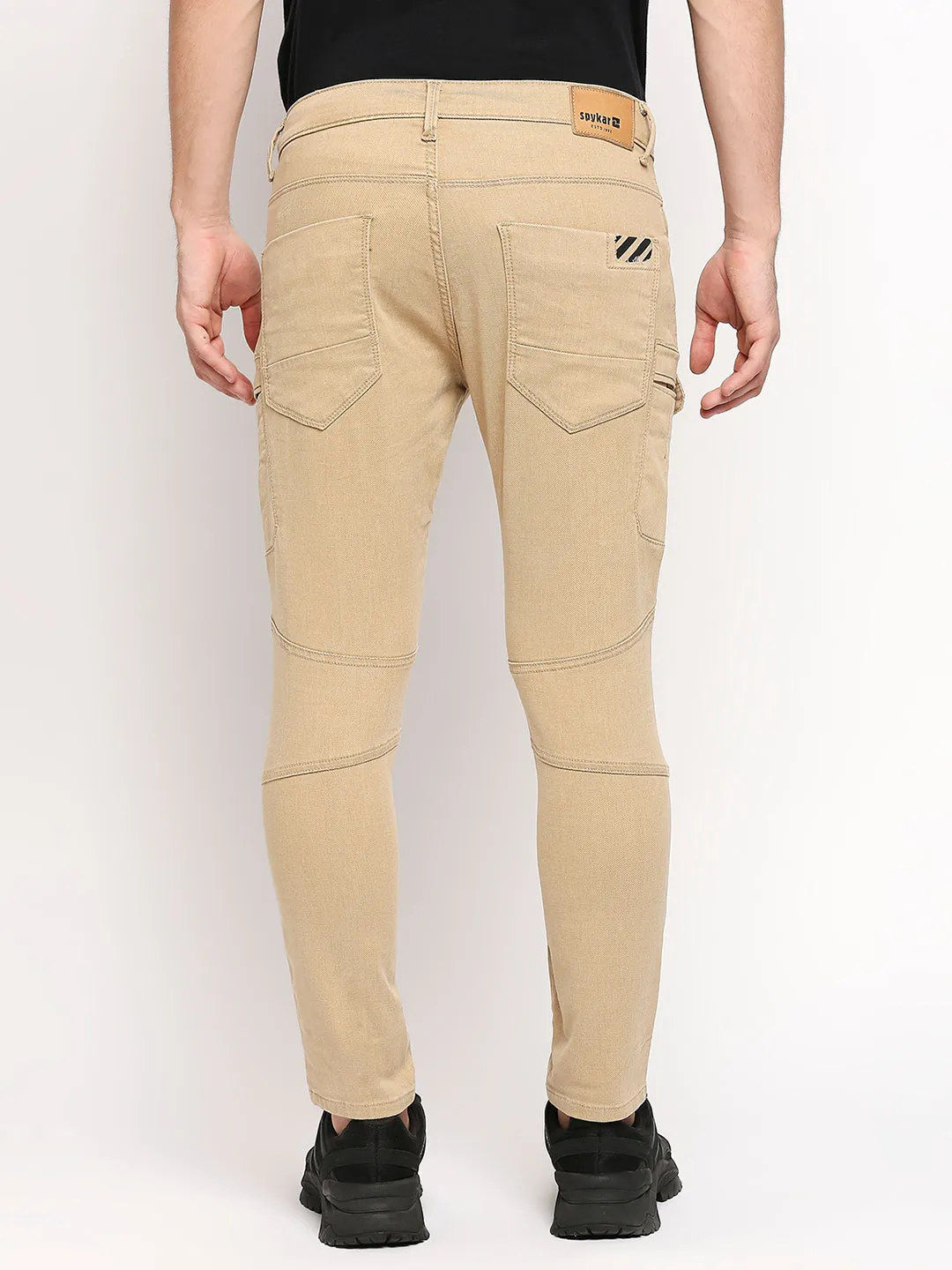 Spykar Men Beige Cotton Regular Fit Regular Length Jeans (Actif)