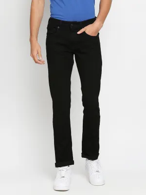 Spykar Men Black Cotton Regular Fit Narrow Length Jeans - (Rover)