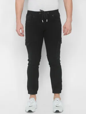 Spykar Men Carbon Black Solid Slim High-Rise Jeans (Jogger)