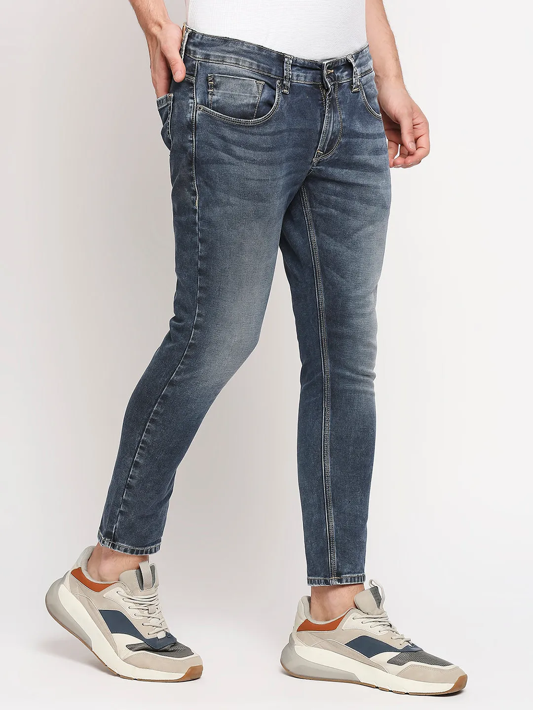 Spykar Men Mid Indigo Solid Slim Mid-Rise Jeans (Kano)