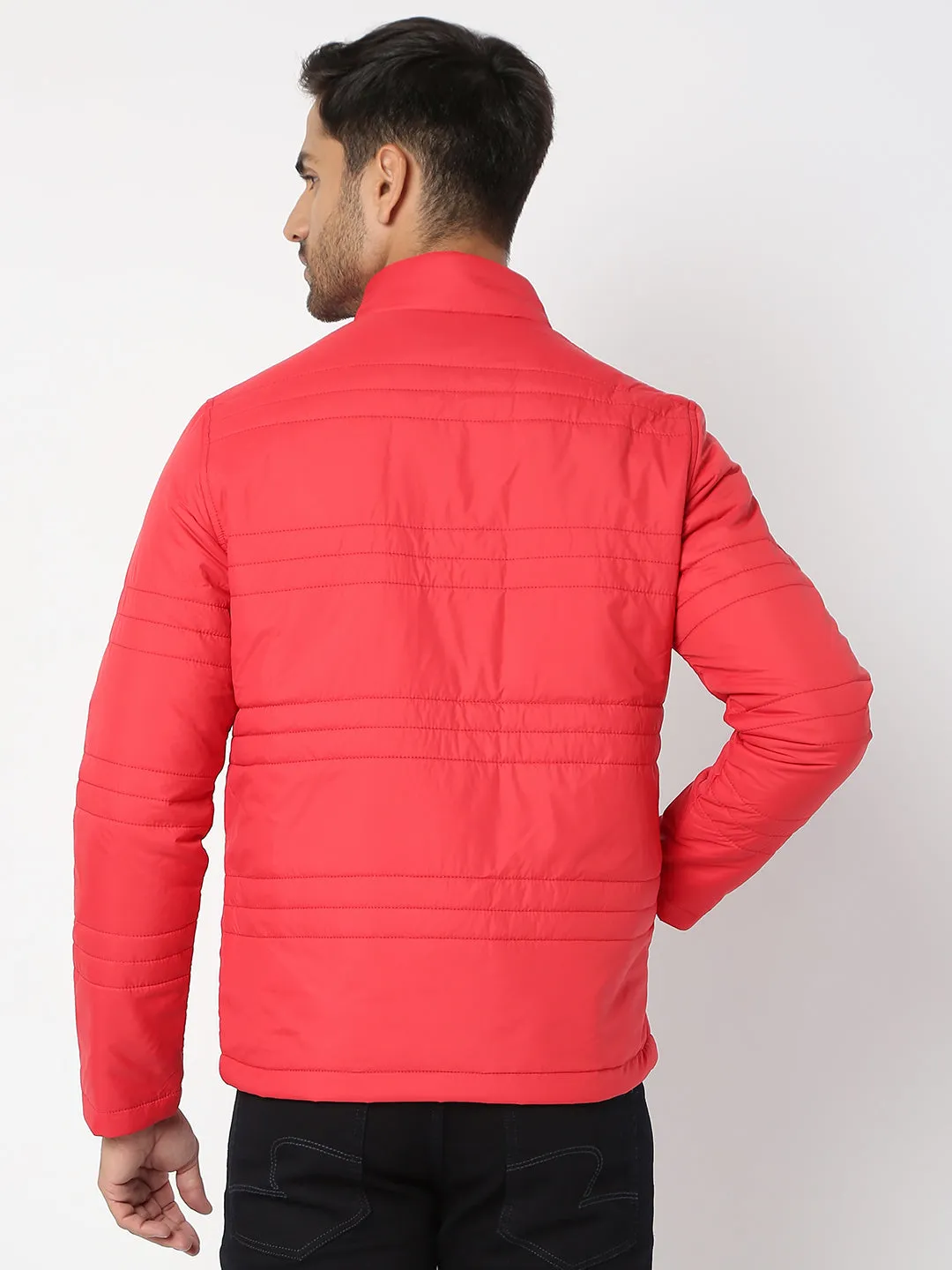 Spykar Men Red Nylon Regular Fit Jacket