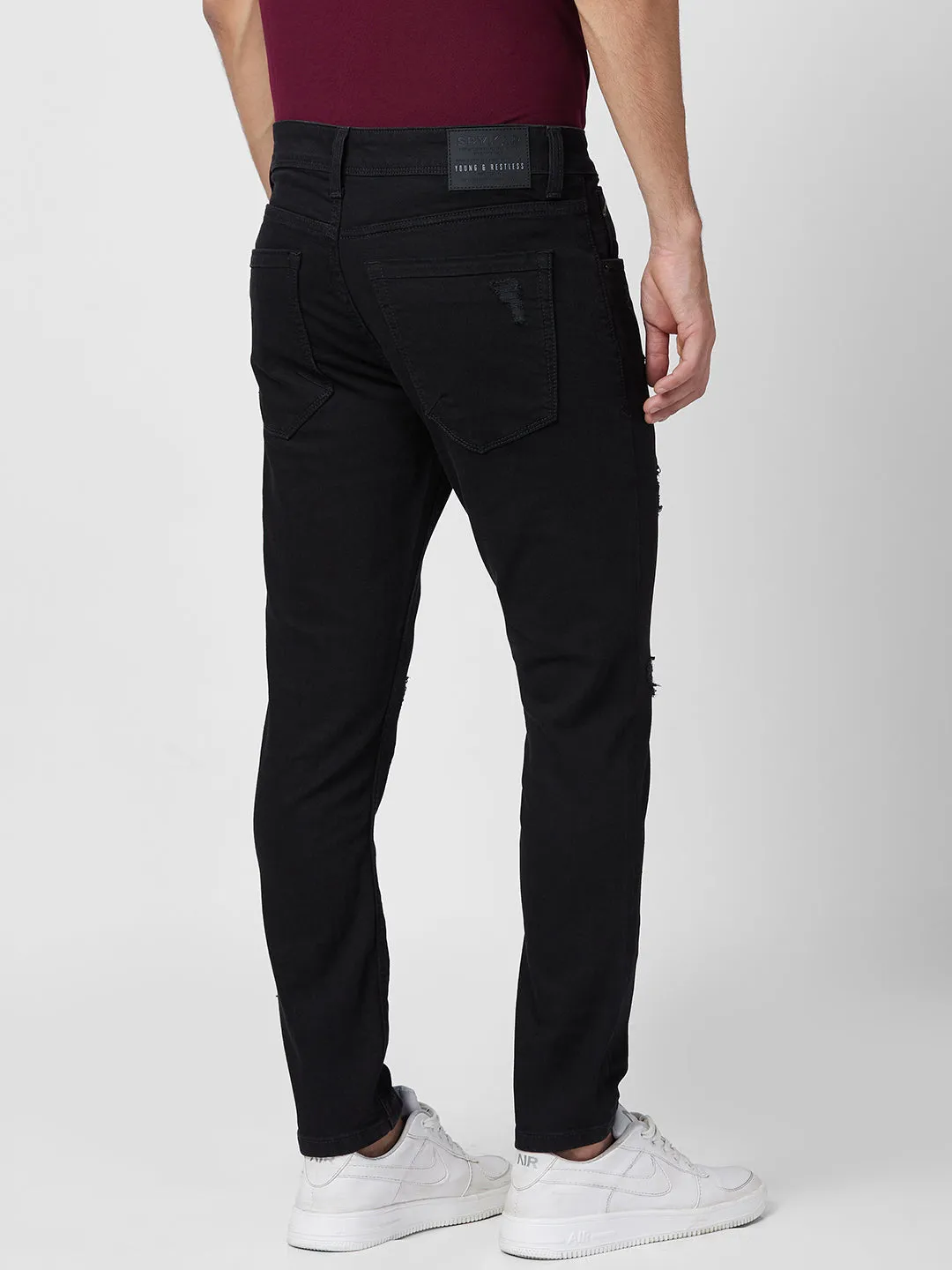 Spykar Men Slim Fit Low Distress Stretchable Jeans