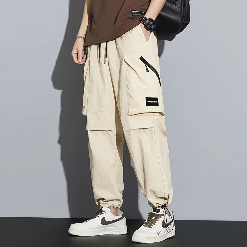 Street Style Loose Fit Bellows Pocket Wide Leg Cargo Pants