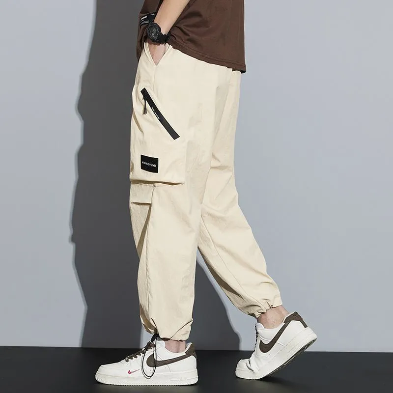 Street Style Loose Fit Bellows Pocket Wide Leg Cargo Pants