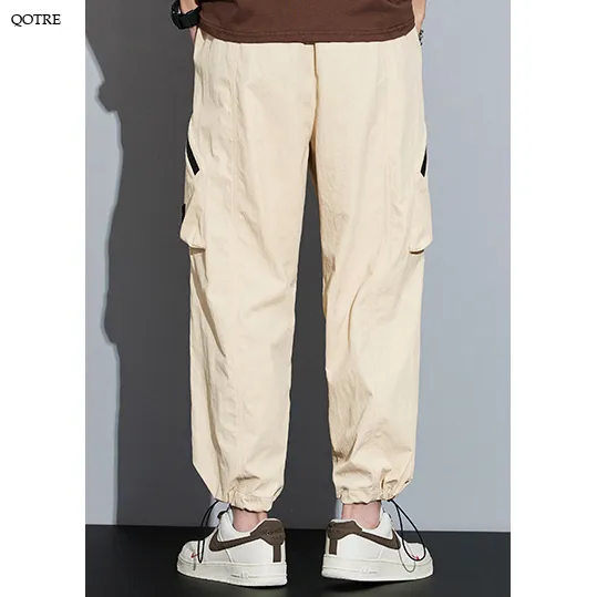 Street Style Loose Fit Bellows Pocket Wide Leg Cargo Pants