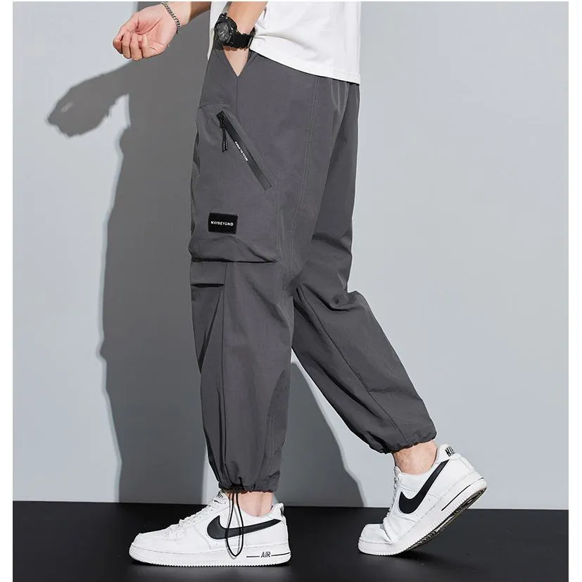 Street Style Loose Fit Bellows Pocket Wide Leg Cargo Pants