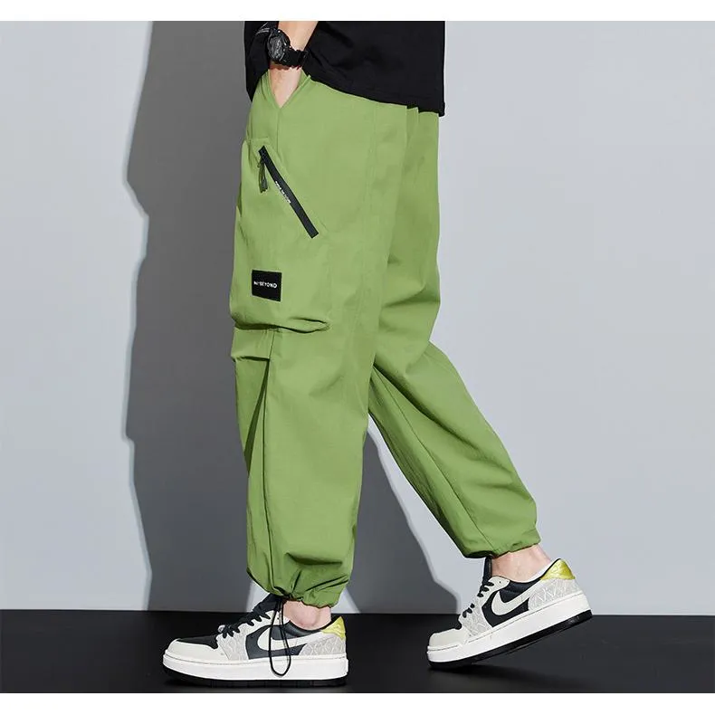 Street Style Loose Fit Bellows Pocket Wide Leg Cargo Pants