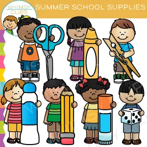 Summer School Supplies Clip Art