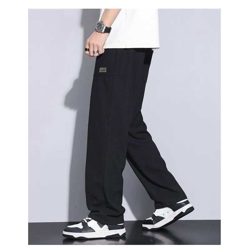 Thin Silky Loose-Fit Floor-Length Elasticity Pants