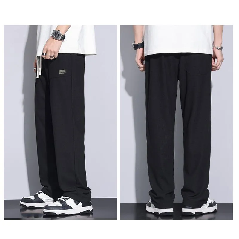 Thin Silky Loose-Fit Floor-Length Elasticity Pants