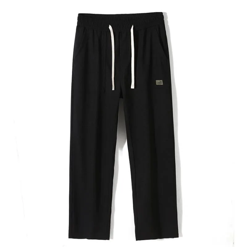 Thin Silky Loose-Fit Floor-Length Elasticity Pants