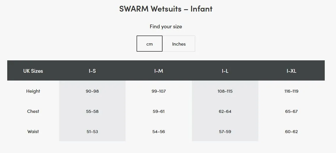 Typhoon Swarm 2.8mm Infants Wetsuit