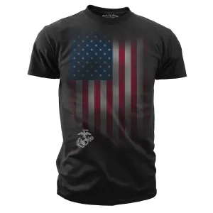 USMC T-Shirt - Veteran Flag Men's Marine T-Shirt