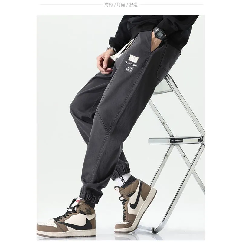 Versatile Tapered Sports Elasticity Elastic Waist Casual Loose Fit Print Pants