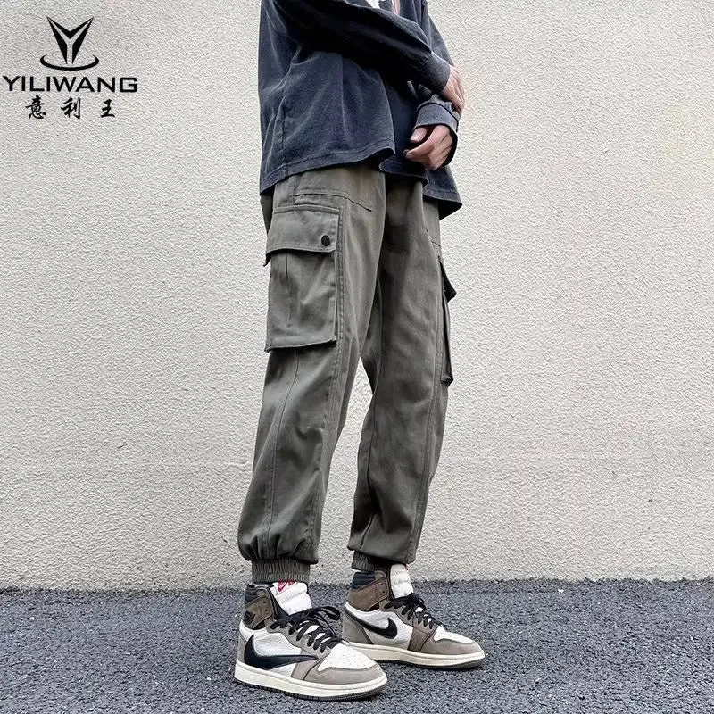 Wiaofellas  -  Men Spring Autumn Fashion Hip Hop Joggers Cargo Pants Men Multi-Pocket Loose Trousers Male Streetwear Casual Pants H196