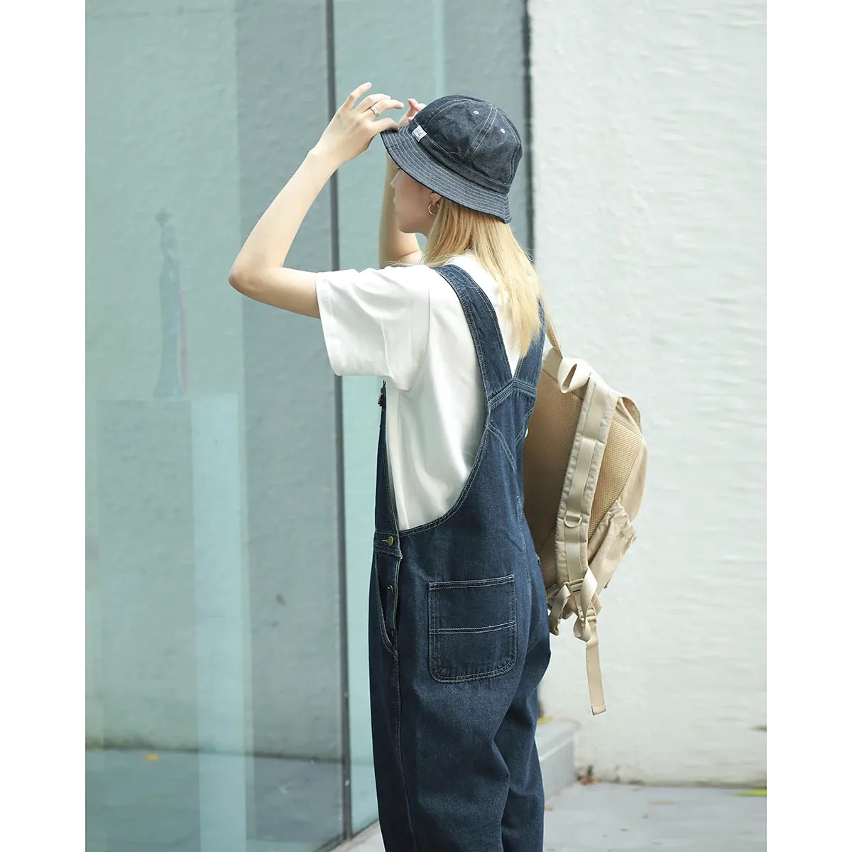 Wiaofellas  -  Stubborn Rabbit Japan fashion Amekaji American vintage Denim Overalls Men and Women Casual Straight Cargo Jumpsuit Fashion