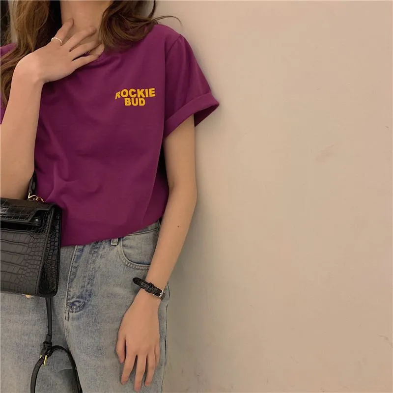 Women's T-Shirt Print Letter Simplicity Short Sleeve Tee