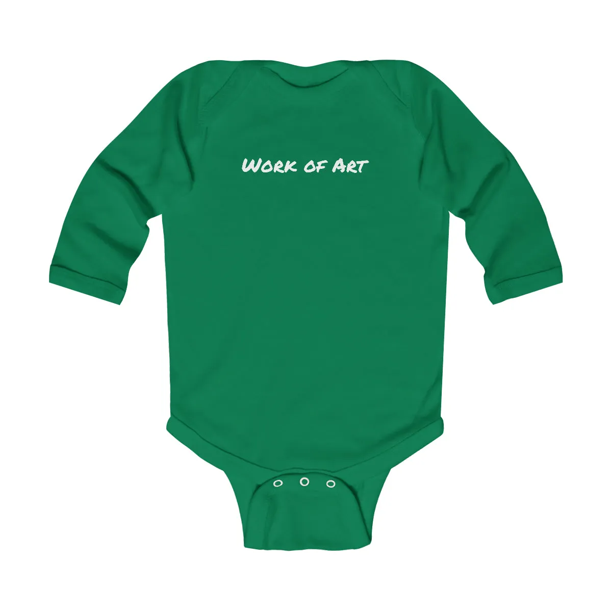 Work of Art- White lettering Infant Long Sleeve Bodysuit