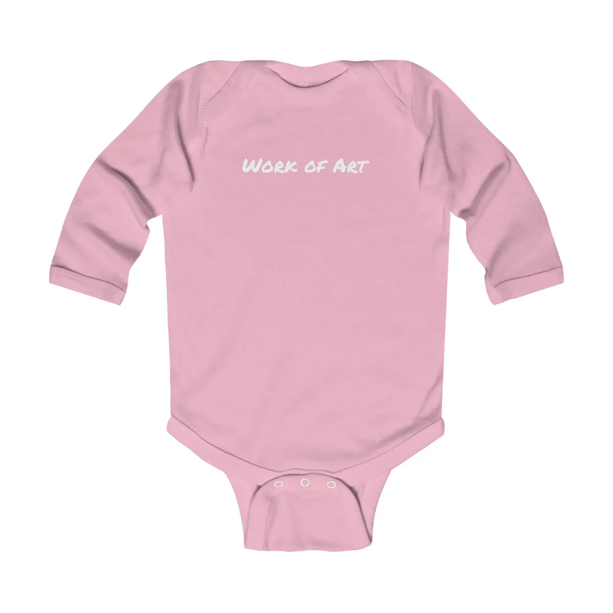 Work of Art- White lettering Infant Long Sleeve Bodysuit