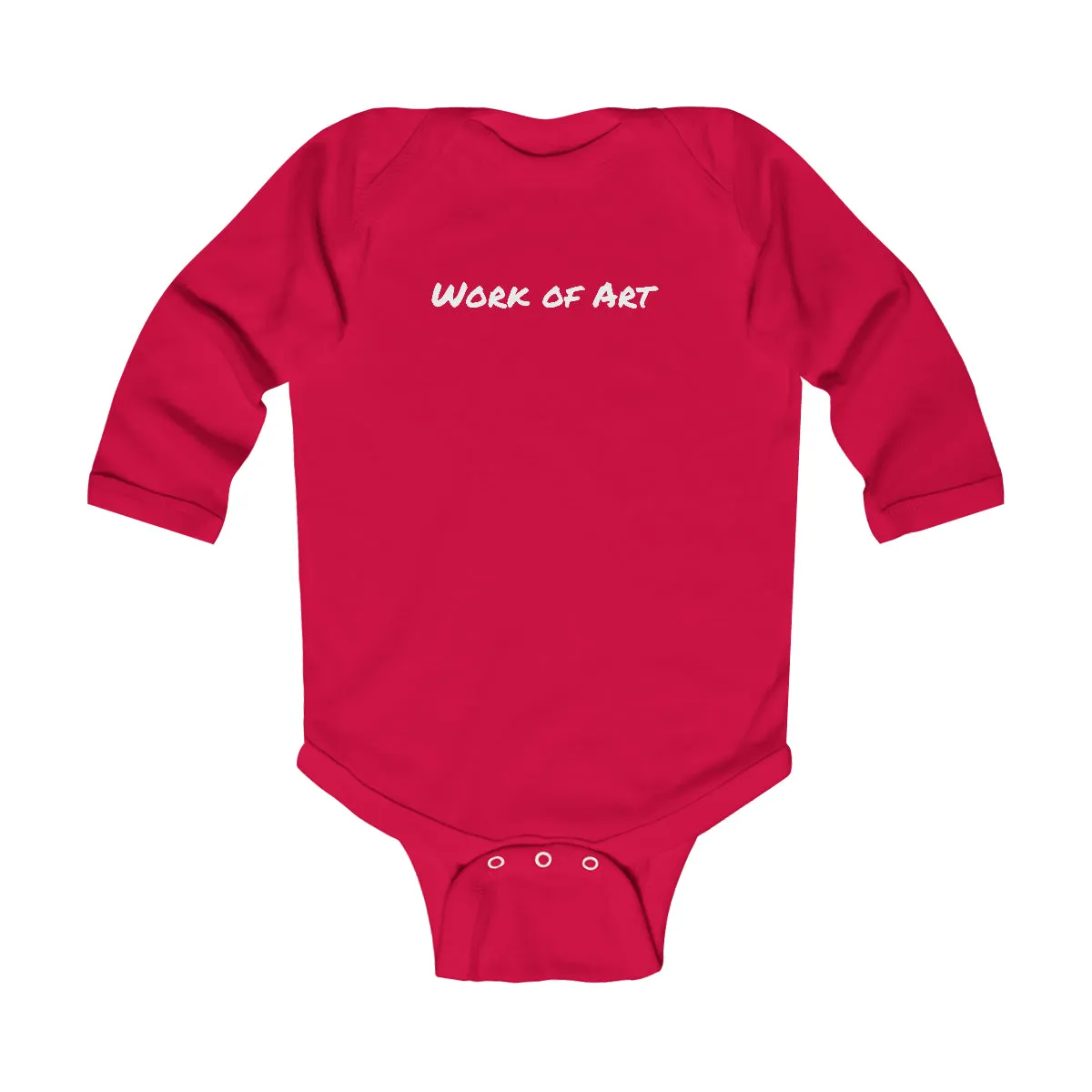 Work of Art- White lettering Infant Long Sleeve Bodysuit