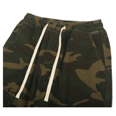 Workwear Style Camouflage Drawstring Straight Straight Leg Pants