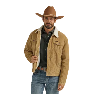 Wrangler Men's Cowboy Cut Sherpa Lined Corduroy Wheat Jacket